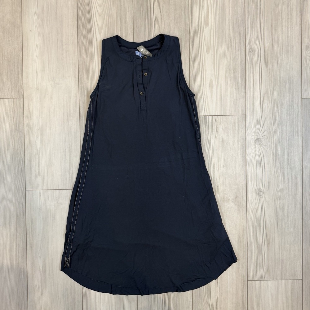 SHEBIRD Womens The Sheila Shift Bra‎ Dress Size 2 / US Small Navy Modal Henley